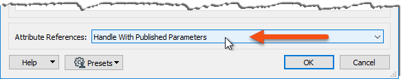Setting the Attribute References parameter